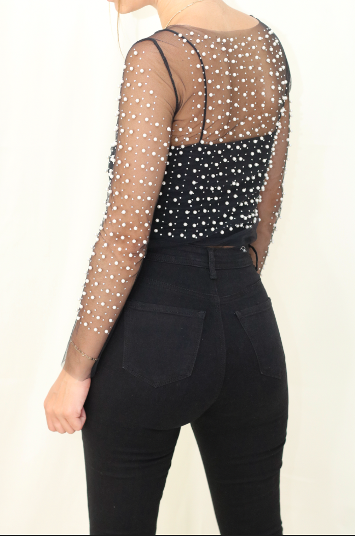 Pearl Mesh Top