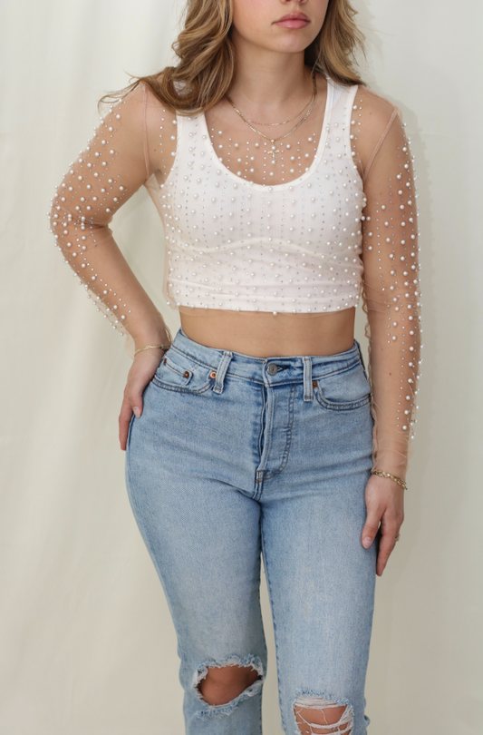 Pearl Mesh Top